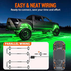 RGB LED Rock Lights 8 Pods - Multicolor Underglow Neon Light Kits, Underbody Lamp Waterproof with APP/Remote Control & Music Mode for Pickup Car Off Road SUV ATV Vehicle
