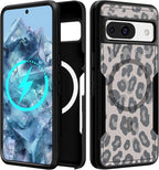 for Google Pixel 8A Case 6.1 Inch - Compatible with MagSafe Women Girls Cute Magnetic Protective Cover Cool Fun Unique Leopard Heavy Duty Shockproof Design for Google Pixel 8A Phone Cases