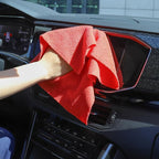 Tricol Clean 50PK Profesional Resuable Lint Free Microfiber Edgeless Cleaning Cloth Cleaning Rags,Absorbent Microfiber Wipes for Housekeeping, Car Cleaning (12 * 12 Inches) (red1)