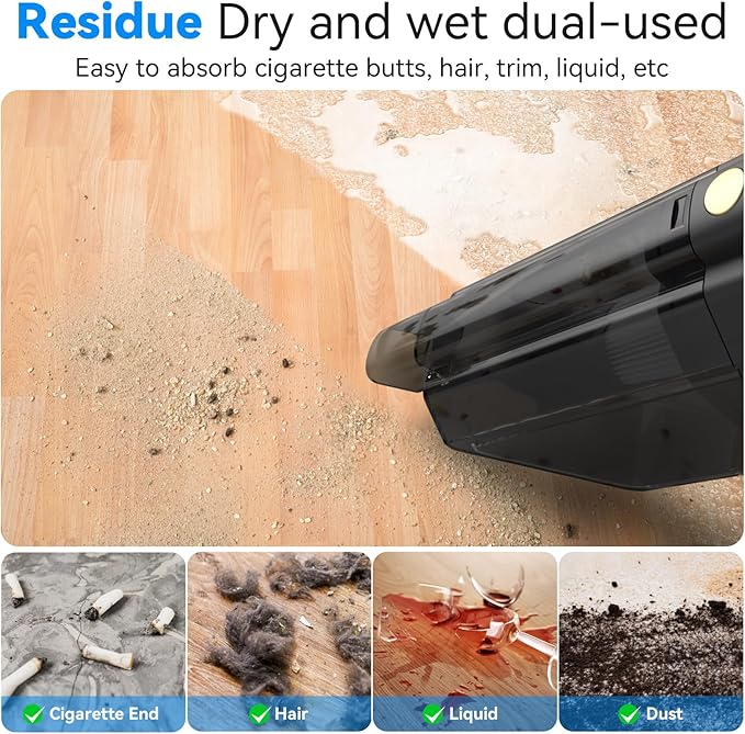 JUSTTOP Car Vacuum Portable Cleaner,9000Pa Vacuum Cleaner and Air Duster,120W high Power Wet&Dry Handheld mini Vacuum Cleaner,Multiple Accessories for Car,Home, Office