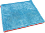 Autofiber Dreadnought Max Triple Layer Microfiber Car Drying Towel, Twist Pile and 1400GSM, Pack of 2 (16 inch x 16 inch) Blue/Red