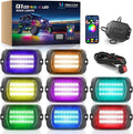 MICTUNING Q1 MAX RGB+IC Rock Lights 8 Pods Kit, 192 Beams 1000% Brighter Chasing Dreamcolor Underglow Neon Lights, APP Control Multicolor Extensible Underbody Lighting Kit for Truck ATV UTV Boat