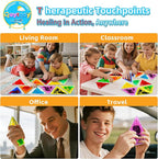 Squishy Liquid Sensory Gel Tiles 12 Packs - Triangle Liquid Sensory Toys for Sensory Play & Portable Fun, Washable Sensory Floor Tiles for Toddles 3+ Learning, Calming, Fidgeting