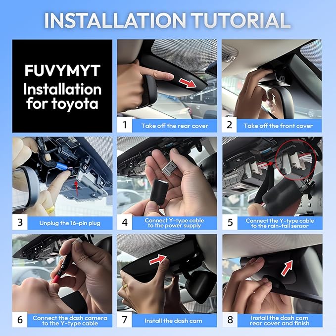 OEM Style Front 4K Dash Cam for Toyota Camry 2025 2026,Hybrid LE SE XSE XLE,Easy Installation,Hidden Design,WiFi & App Control,Loop Recording,G-Sensor,64GB Card