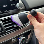 Car Detailing Brush, Soft Bristle Cleaning Brush, Scratch-Free Auto Duster Tool for Dashboard, Air Vents, Leather & Interior Cleaning (Black&Purple with Cap)
