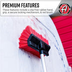 Adam's Truck Brush (3-6ft) - Adjustable Car Cleaning Brush & Pole Combo with Long Handle for Washing & Detailing Your Automotive Vehicle, RV, Truck or Boat