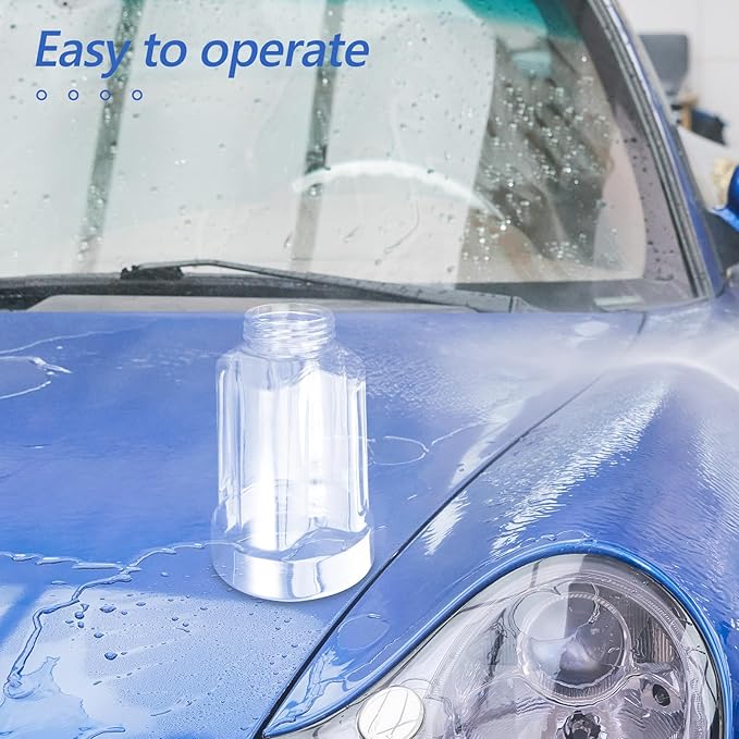 Car Wash Foam Sprayer Bottle 1l Foam Cannon Pot Detachable Soap Spray for Household Cleaning and Pet Bathing with Garden Hose Attachment