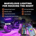 Nilight RGB LED Rock Lights Kit 6 PCS 18LED Wide Angle Wheel Well Light with Remote & Bluetooth App Dual Control Multi Modes Underglow Multicolor Neon Pod for ATV UTV SUV Offroad Truck RZR Boat