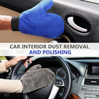 Teenyyou 6 Pcs Microfiber Dusting Mitt Car Wash Mitts Cleaning Glove with Thumb Reusable Terry Dusting Gloves with Elastic Wrist Cuff for Car Wheel Plants House Kitchen(Blue, Grey,9.84 x 7.87 Inch)
