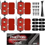 OPT7 Photon Pure White LED Magnetic Rock Lights - 4 Pods w/Magnet Mounts - Wide Angle Underglow Lighting Kit, IP68 Waterproof for Offroad Jeep RZR ATV UTV SUV - Truck Decorations