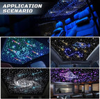 Split Car Starlight Headliner Kit, 4 Colors 12W Meteor Fiber Optic Starlight Kit, 1000pcs*0.02in*9.8ft+240 RGBW Sound Activate Shooting Star Lights for Ceiling Car Roof/Home Decor