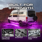 OPT7 Aura Aluminum Underglow for RV Exterior Lights w/Remote Control, 12V LED Waterproof Light Bars, Camper Van Neon Underbody Lighting Kit, RGB Multicolor Motorhome Travel Trailer, Outdoor Decor