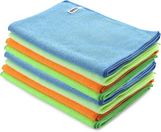 DNA Motoring TOOLS-00260 Cleaning Towels Car Washing Microfiber Cloth for Auto Detailing Home Kitchen, 12x16 Inch, Yellow, Orange, Blue, Green, Pack of 48