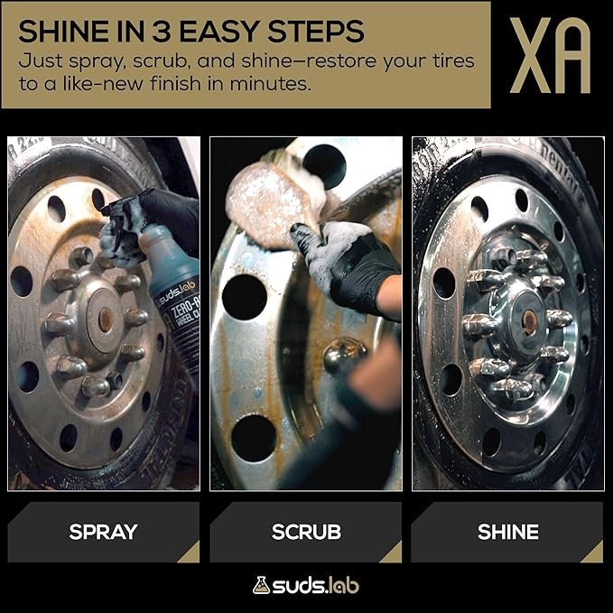 Suds Lab XA Zero-Acid Wheel Cleaner - Cleans Brake Dust and Grime for Car Rims and Tires - Safe on Chrome, Alloy and Aluminum Rims - 64 oz