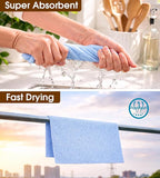 KitchLife Microfiber Cleaning Cloth Roll, 200 Pack - Tear-Away Microfiber Paper Towels, Lint-Free, Reusable, Washable for Kitchen, Car, Dishes, and Sensitive Surfaces (Blue)