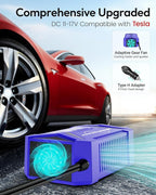 BESTEK Pure Sine Wave Power Inverter - 300W Car Plug in Charger Outlet DC 12V to 110V AC - Cigarette Lighter Adapter with 4.8A Dual USB Fast Charging Ports for Phone, Laptop, Tablet - Blue