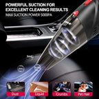 Car Vacuum Cleaner, 12V/106W High Power Handheld Portable Car Vacuum with 16 Ft Cord, Attachments, Filters and Storage Bag, Suitable for Car (Red Button)