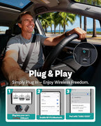 OTTOCAST Mini Pico Wireless CarPlay Adapter, No More Cables, Dual Phone Memory, One-Button Switch, Wi-Fi 6 & Bluetooth 5.4