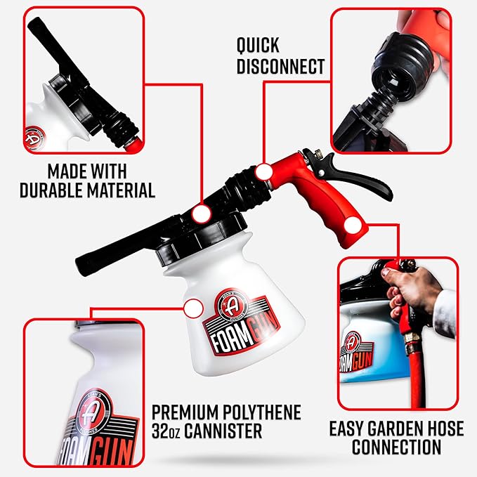 Adam's Polishes Standard Foam Gun & Car Shampoo Bundle - Car Wash Foaming Sprayer for Garden Hose | Mix with Car Soap & Water & No Pressure Washer Required | Premium Grade Auto Detailing Tool