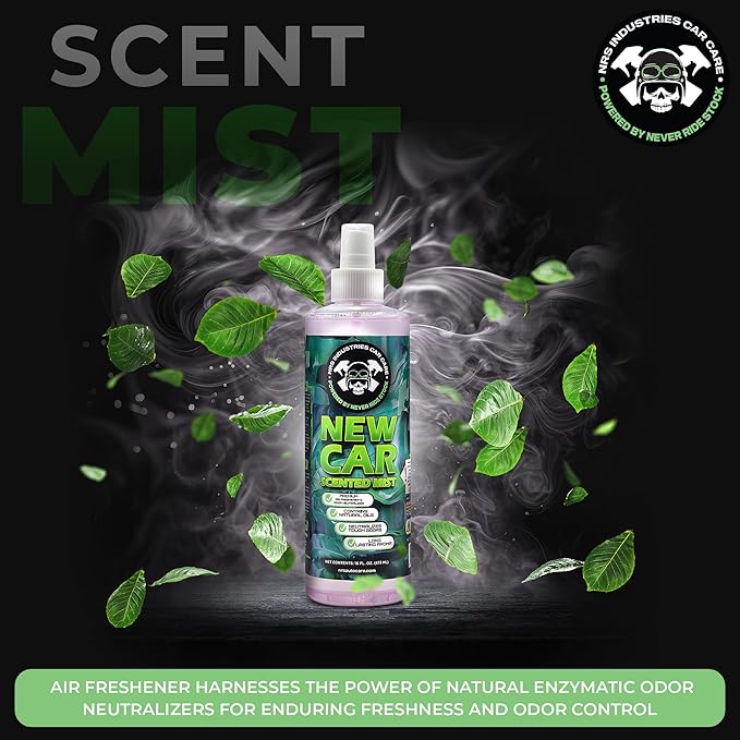 New Car Scented Car Air Freshener Spray | Long-Lasting Odor Eliminator | Interior Cleaner for Upholstery, Fabric, Leather & More