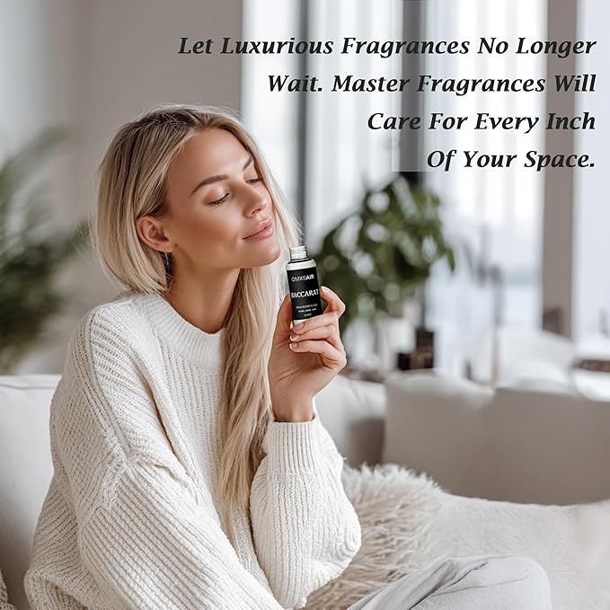Luxury Hotel Scent Baccarat Oil Diffuser Refill Kit | Long Lasting Essential Oil for Large Room,HVAC & Car Waterless Fragrance Diffusers| Nanotech Formula| Spa Calming Aromatherapy Oil (20ml/0.7FL oz)