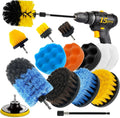 15 Pcs Drill Brush Attachments Set Fluffy Soft and Hard Bristles Horsehair Brush Cleaning Kit Scrub Sponge Polishing Pads for Home Bathroom Car Kitchen Corners Sink Stubborn Stains Tiles