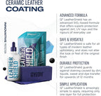 GYEON Q² LeatherShield – Durable SiO₂ Ceramic Leather Coating - Invisible Protection against Dirt, Liquids, Dye and UV Rays - Suitable for All Modern Leathers – 100 ml Supplied as 2x50ml
