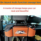 2026 Upgrade 4-in-1 Car Organizer Back Seat, Leather Multifunctional Car Organizer and Storage Box with Cup Holders for Hold Phone, Snacks, Drinks, Handbag, Keep Your Ride Clean & Organized (Black)
