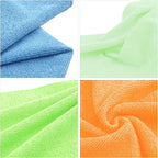 DNA Motoring TOOLS-00260 Cleaning Towels Car Washing Microfiber Cloth for Auto Detailing Home Kitchen, 12x16 Inch, Yellow, Orange, Blue, Green, Pack of 48