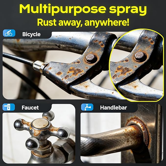 Rust Stain Remover Spray, Heavy Duty Metal Iron Powder Dissolver for Car Rims, Wheels, and Painted Surfaces, Quick Acting Rust Cleaner for Automotive, Tools, and Home Use (2)