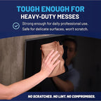 MW Pro Microfiber Cleaning Cloth | Tan | 12 Pack | 16” x 16” | All Purpose Microfiber Towels - Clean, Dust, Polish, Scrub, Absorbent