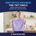 MW Pro Microfiber Cleaning Cloth | Purple | 12 Pack | 16” x 16” | All Purpose Microfiber Towels - Clean, Dust, Polish, Scrub, Absorbent