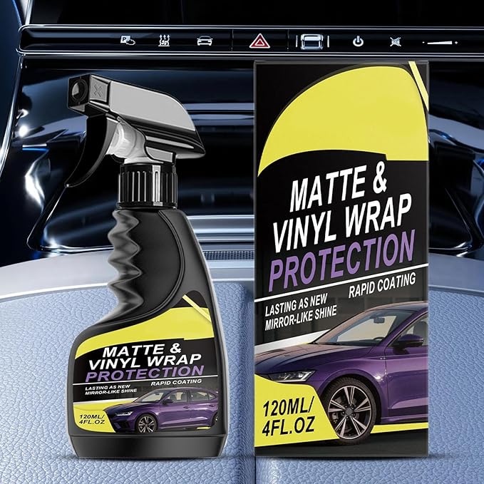Hydrophobic Detailer Spray, UV Protection Auto Cleaner, 120ml Bottle Solution, Advanced Polymer Coating Spray, Interior Care with Gloss Finish, Vehicle Maintenance Fluid for Dashboard Panels