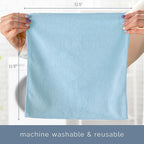 S&T INC. 50 Pack Microfiber Cleaning Cloth, Bulk Towels for Home, Reusable Microfiber Towels for Cars, Cleaning Rags, Light Blue, 11.5 Inches x 11.5 Inches, 50 Count
