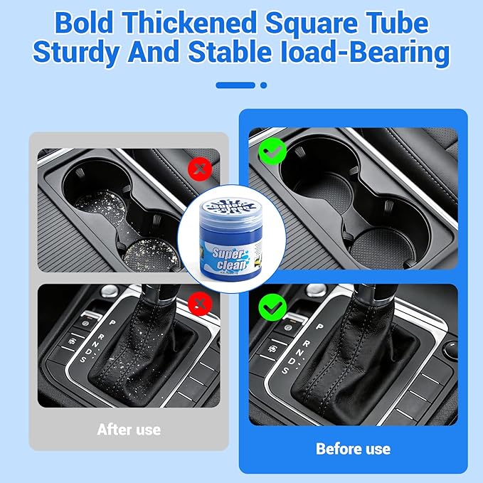 3 Jars Car Cleaning Gel, Auto Interior Cleaning Putty with Puller, Dust Remover for Car Vents, Keyboard & Detailing