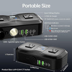 7 in 1 Car Power Inverter, 200W DC 12V to 110V AC Car Inverter with LED Voltmeter, 4-Port PD/QC3.0 Charge, 2 Car Outlets and Cigarette Lighter Adapter USB C Car Charger for All Car Devices