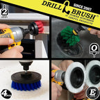 Drillbrush Wheel Cleaning Auto Scrubber Brush - Powerful Drill Attachment for Cleaning Crevices/Gaps - Automotive Detailing Carpet Scrubber Brush for Boats, Cars, Trucks - Tile Grout Cleaner Tool