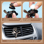 Cartoon Bear Car Air Fresheners 2 Pack Pilot Black Automotive Air Outlet Fan Cool Cute Air Freshener for Car Creative Car Perfume Decoration for Vehicle Vent Scent Clip Diffuser Ornament Accessories