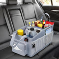 FoxBox Car Seat and Trunk Organizer, Front or Back Seat Storage - SUV Passenger Floor, Under or Between Seats Organization, Car Gifts for Men and Women (Grey)