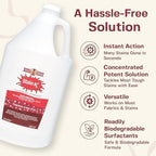 Stain Remover, Effectively Eliminates Stains from Wine, Berries & Blood on Colorfast Fabrics, Carpets, Upholstery & Jewelry, Fragrance Bleach & Dye-Free, Peroxides & Phosphates, 1 Gallon