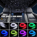 16W Starlight Headliner Kit, Star Lights for Car Roof&Home Decoration, Fiber Cable 550pcs*0.03in*13.1ft RGBW Star Light Headliner with Bluetooth APP/Remote Control/Music Mode