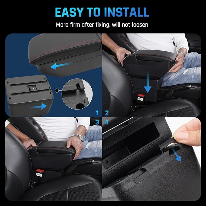 YJYWZH Armrest Box for Nissan Almera Versa 2007-2011 Car Center Storage Box Hand Centre Consoles Cup Holder Arm Rest Double-Layer Black Accessories