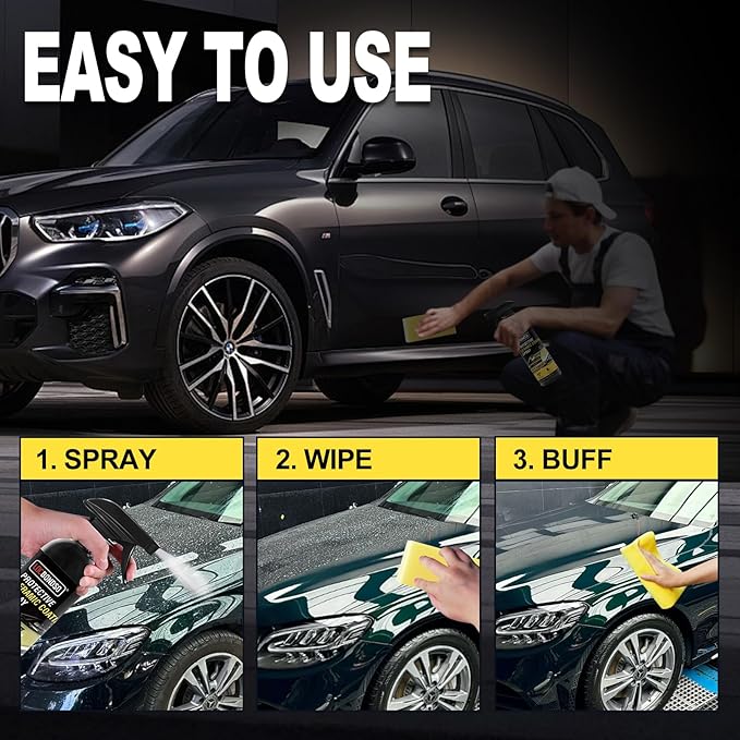 LOCBONDSO Ceramic Coating Spray for Cars - Shiny Car Paint Stuff, Hydrophobic Car Wax Spray, Easy to Use, Add Gloss, Shine and Protection for Cars, RVs, Motorcycles, 10 oz