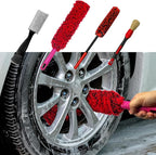 4 Pack Car Wheel Brush Kit - Soft, Scratch-Free Microfiber & Synthetic Wool Cleaning Brushes for Tires, Rims, Fenders, Engine, Exhaust Tips