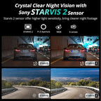 BOTSLAB 4K Dash Cam Front, STARVIS 2 Sensor, Voice Control, 64GB Card Included, 5GHz WiFi, Built in GPS, WDR Night Vision, 170°Wide Angle, 24H Parking Mode (Back Camera Not Included)