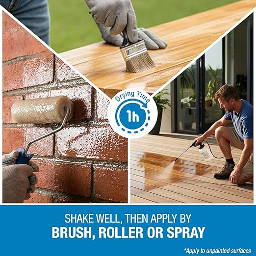 Rain Guard Water Sealers SP-1104 Gloss Sealer 5 Gallon - Gloss Water Repellent for Wood, Concrete, Brick, Stone, and Masonry - Water-Based Acrylic Sealer