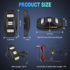 Nilight RGBW LED Rock Lights Kit, 4 Pods 22LED Wide Angle Remote & Bluetooth App Dual Control with Music Modes Multicolor Underglow Neon Wheel Well Light Fit for ATV UTV SUV Offroad Truck RZR Boat