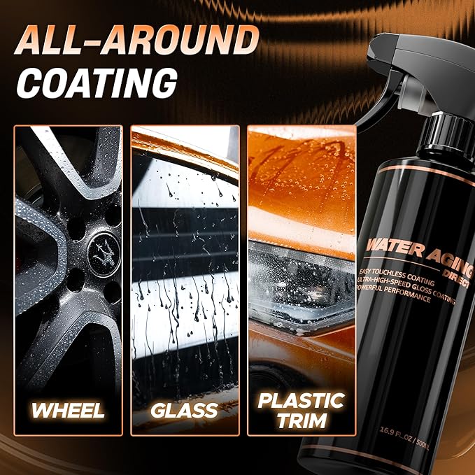 Water Aging Direct Super Easy Touchless Spray On Rinse Off SiO2 Wet Coat, Ceramic Coating Sealant for Deep Gloss and Hydrophobic Protection on Paint, Wheels and Glass 16.9 fl oz