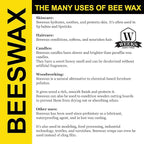 All Natural Food Grade Beeswax is Excellent for Polishing, Sealing, Cleaning Wood, Leather and Other Surfaces; 100% American Sourced; Made in USA (1 lb)