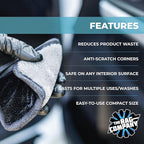 The Rag Company - Interior Scrubber - Soft Microfiber Pad Safe for All Automotive Interior Surfaces; Deep Cleaning with Scratchless and Streak-Free Finish - 4 Pk